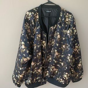 Women’s floral plus size bomber jacket